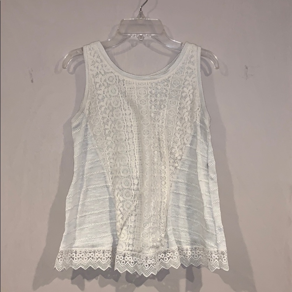 A crochet white tank top